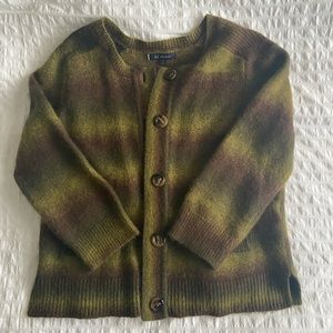 Green and brown cardigan